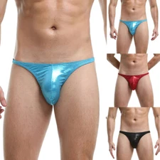 Mens Low-rise Swimmwear Knickers Sexy Shiny Briefs Bikini Shorts Underwear
