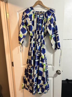 Vicolo open back tie dress size medium blue