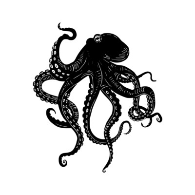 Oktopus Temporäres Tattoo Hals Gesicht Arm Hand Körper Kunst Meer