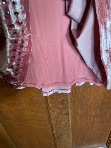 Free People S Velvet Boho Dress Velvet Underground Dress Primrose Pink NWT $128 - Picture 6 of 8