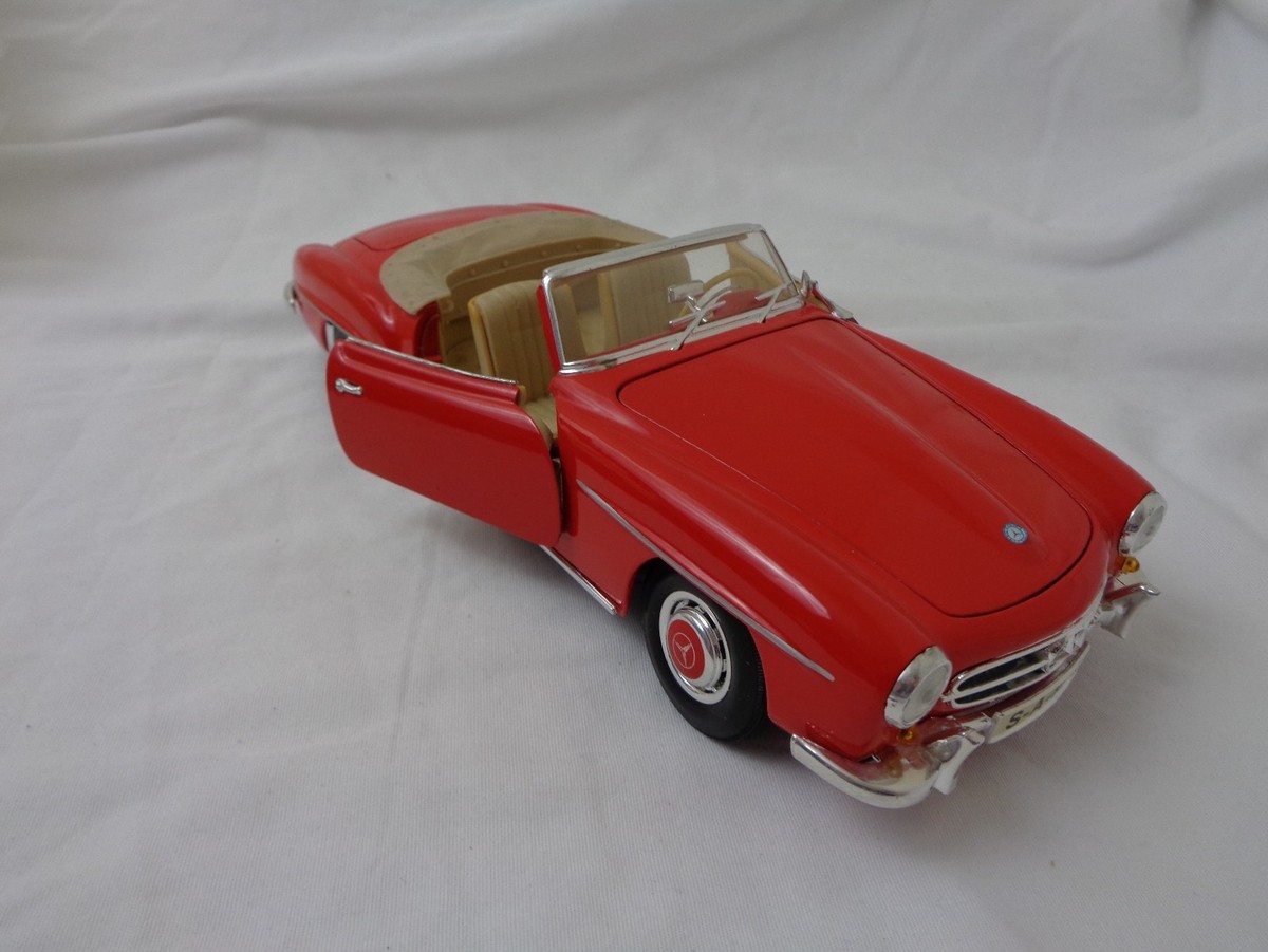 Vintage 1955 Mercedes Benz 190SL Convertible Red 1/18 Diecast Car