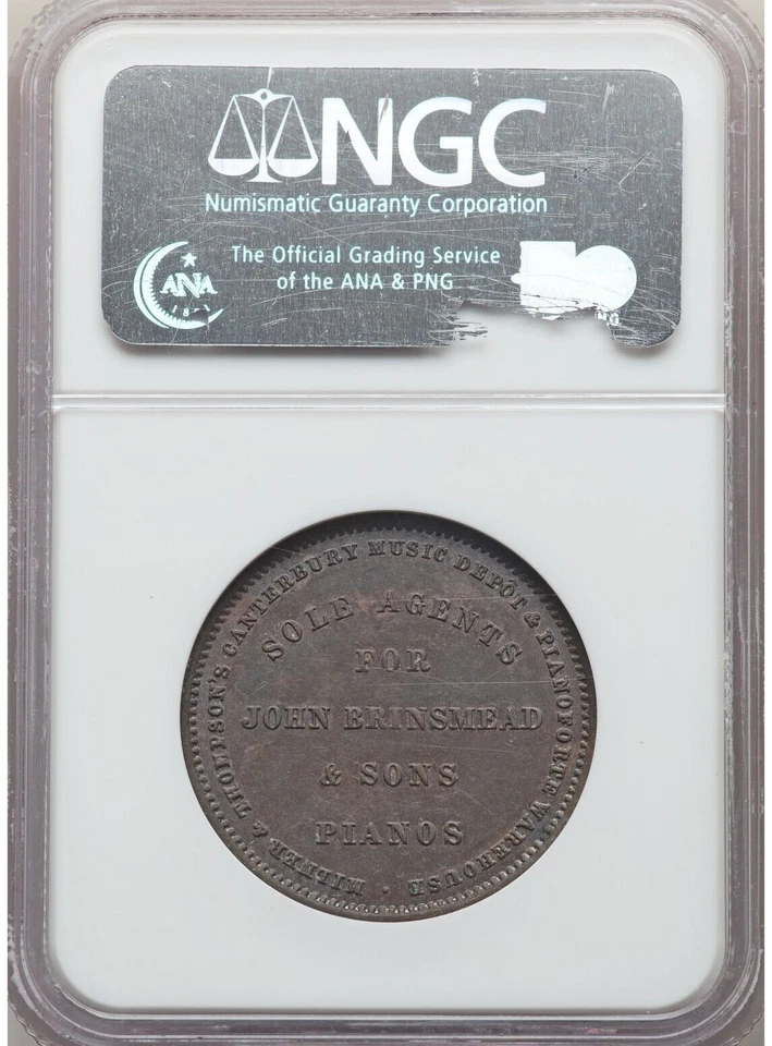 ND (1880'S) NEW ZEALAND CHRISTCHURCH MILNER & THOMPSON PENNY TOKEN NGC MS62 BWN - Image 4 of 4