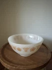 Vintage Termo Rey White Milk Glass Style Bowl Yellow Butterfly Pattern