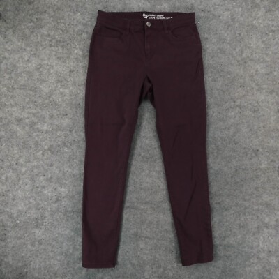 Gap Jeans Womens 4 Reg Always Skinny Mid Rise Stretch Maroon Ladies