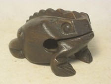 hard carved wooden wood frog Guiro Percussion toad sculpture letter holder