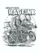 1965 - BROTHER RAT FINK - ED "BIG DADDY" ROTH MONSTER COLORING BOOK POSTER