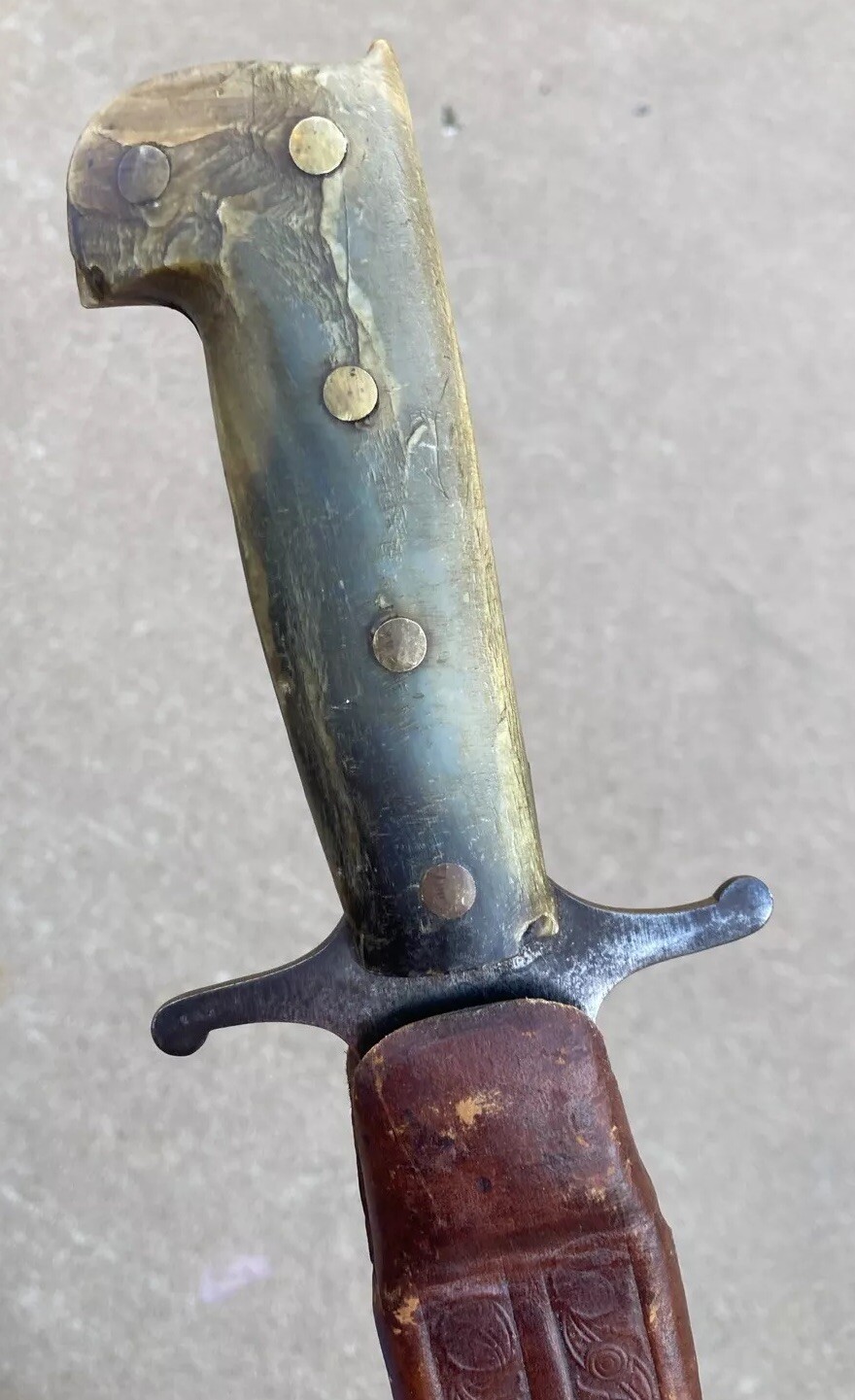 RARE 32" U.S. Collins & Co. #326 Machete / Sword with Tooled Scabbard