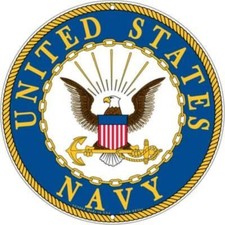 United States Navy Aluminum Metal Round 12 Inch Diameter Sign - USN