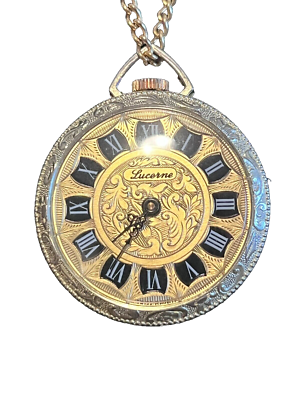 Lucerne One Jewel Pendant Watch (Vintage) Vintage Lucerne Pendant Necklace Watch Womens 32mm Gold Tone  main image 2
