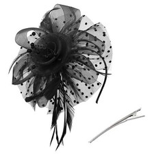 Women Fascinators Hat Tea Party Headband Mesh Feathers Flapper Headband