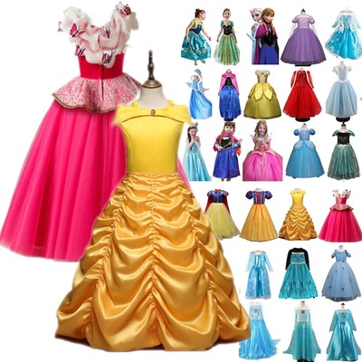 Prinzessin Anna Elsa Schneewittchen Kostüm Karneval Party Kinder Mädchenん