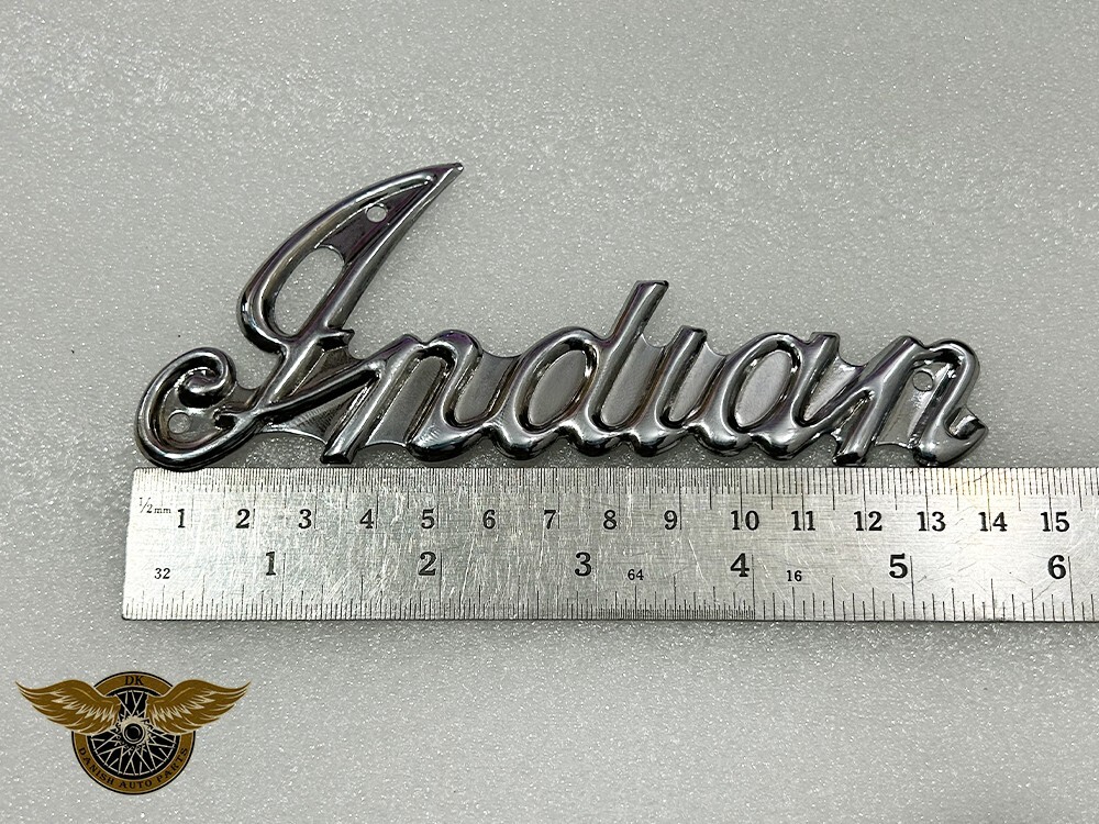 1947-1953 Indian Chief Motorcycle Chrome Pair of Indian Script