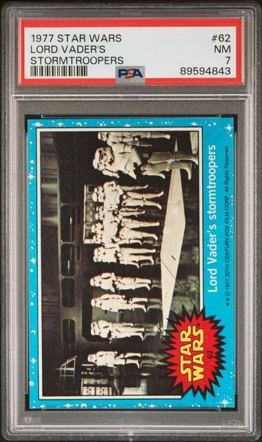 1977 TOPPS STAR WARS LORD VADER'S STORMTROOPERS #62 PSA 7