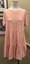 Old Navy L Peach Cotton Jersey T Shirt Dress W Short Sleeves