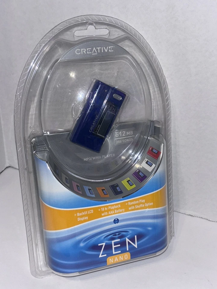 Creative ZEN Nano 512 MB MP3/WMA Player w FM Radio- Blue Brand New Sealed 2005 - Image 3 of 4