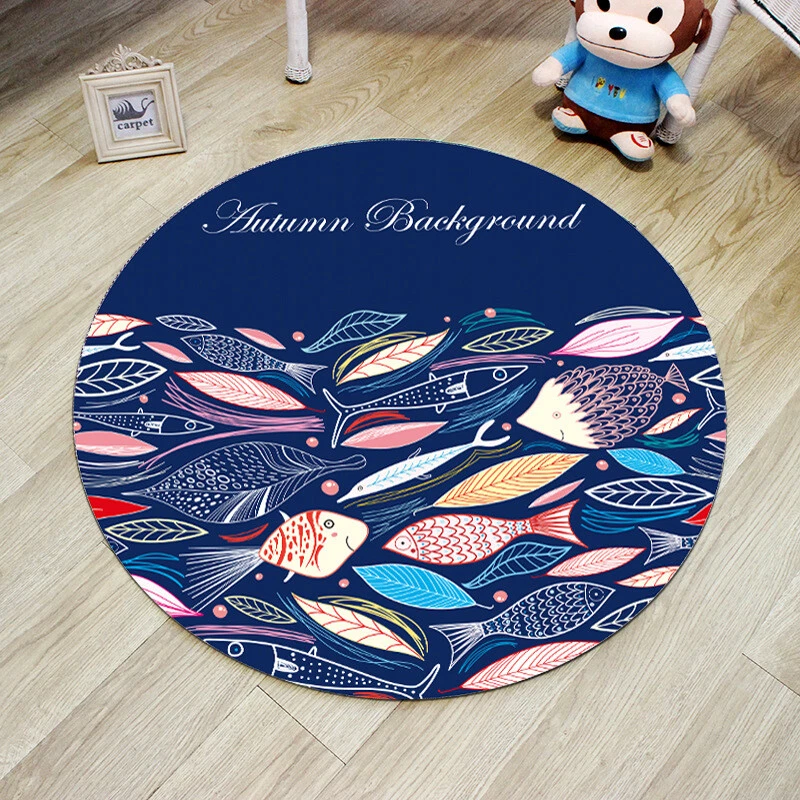 3D Print Area Rugs Entrance Floor Door Mat Round Bathmat Bedside Carpet Decor - Image 4 of 4