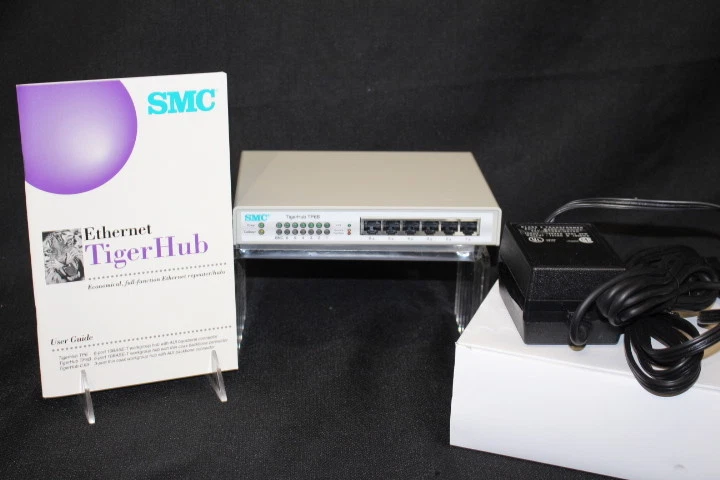 New SMC Ethernet TigerHub TP6B SMC3206TB 6-Port 10BASE-T Coax Backbone - Image 2 of 4