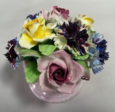 Vintage Decorative Capodimonte Style Porcelain Flower Basket A7 