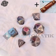 DnD Damaszener Würfel Set | 7-tlg. Hochwertige Damast stahl | MTG RPG D&D Dice
