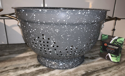 Masterclass Stainless Steel 10  ~ Gray Speckled ~ 5 Quart Colander Pasta ~NWT~