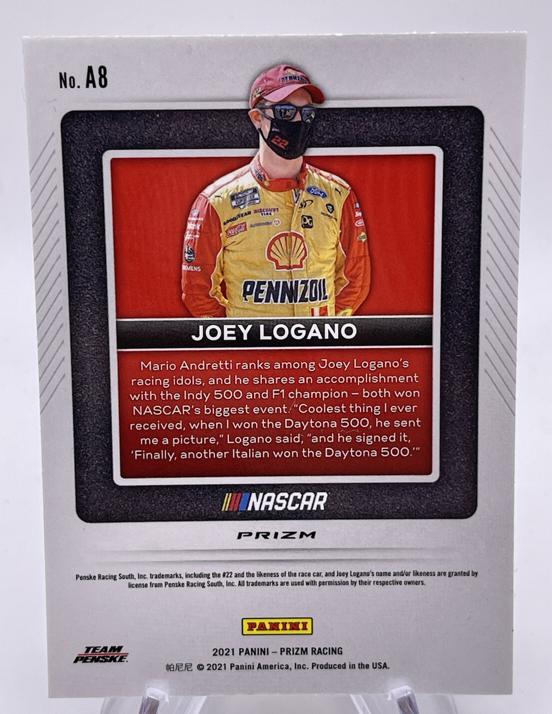 2021 Panini Prizm Apex White Sparkle Prizm A8 Joey Logano for sale online eBay