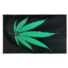 Marijuana Leaf Flag 3ft x 5ft Printed Polyester