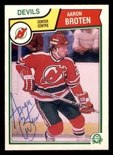 1983 OPC O-Pee-Chee Hockey #227 Aaron Broten Signed Autograph (no COA) *d3