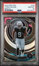 Tyree Wilson PSA 10 Pop 1 2023 Panini Spectra /2 Nebula Prizm Rookie RC #116