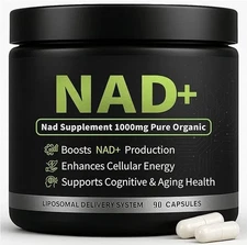 NAD+ Supplement 1000mg with Resveratrol & Quercetin 90 Capsules