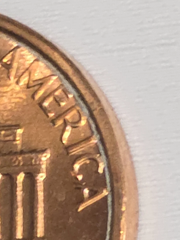 1987 Lincoln Penny No Mint Mark UNC Lamination Error Exposed Silver Zinc Core - Image 3 of 4