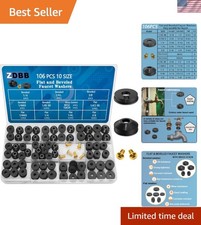 106-Piece Faucet Washer Assortment with Brass Screws - Perfect for Quick Repairs