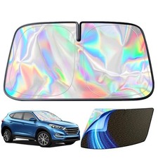 Car Windshield Sun Shade,5-Layer Reflective Medium 55 x 27.5 inch Iridescent