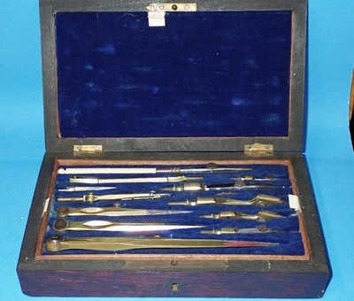 Antique Draftsman Compass Tool Set