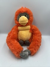 Nanco Orange Orangutan Monkey Hooking Hands Plush 12" Stuffed Animal Toy