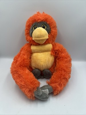 Nanco Orange Orangutan Monkey Hooking Hands Plush 12'' Stuffed Animal Toy