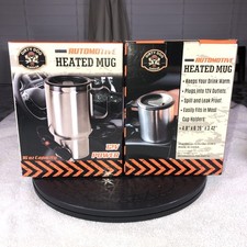 Dirty Dog Garage Heated 16 oz Auto Mug Coffee Cup x2 12V Car Adapter NIB TRB
