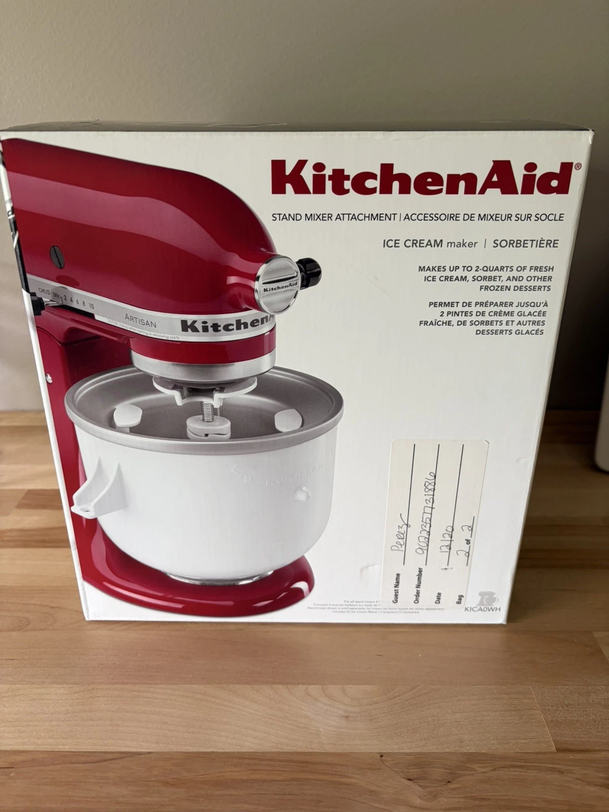 KitchenAid KICA0WH Ice Cream Maker Stand Mixer Attachment 2qt Freeze Bowl
Opens in a new window or t