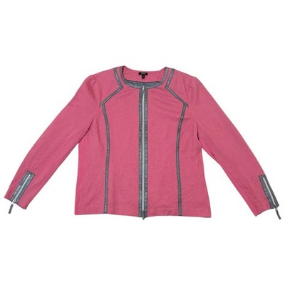 Basler Black Label Wool Jacket Zip Up Ski Pink Gray Size 44 / Fits 45'' Chest