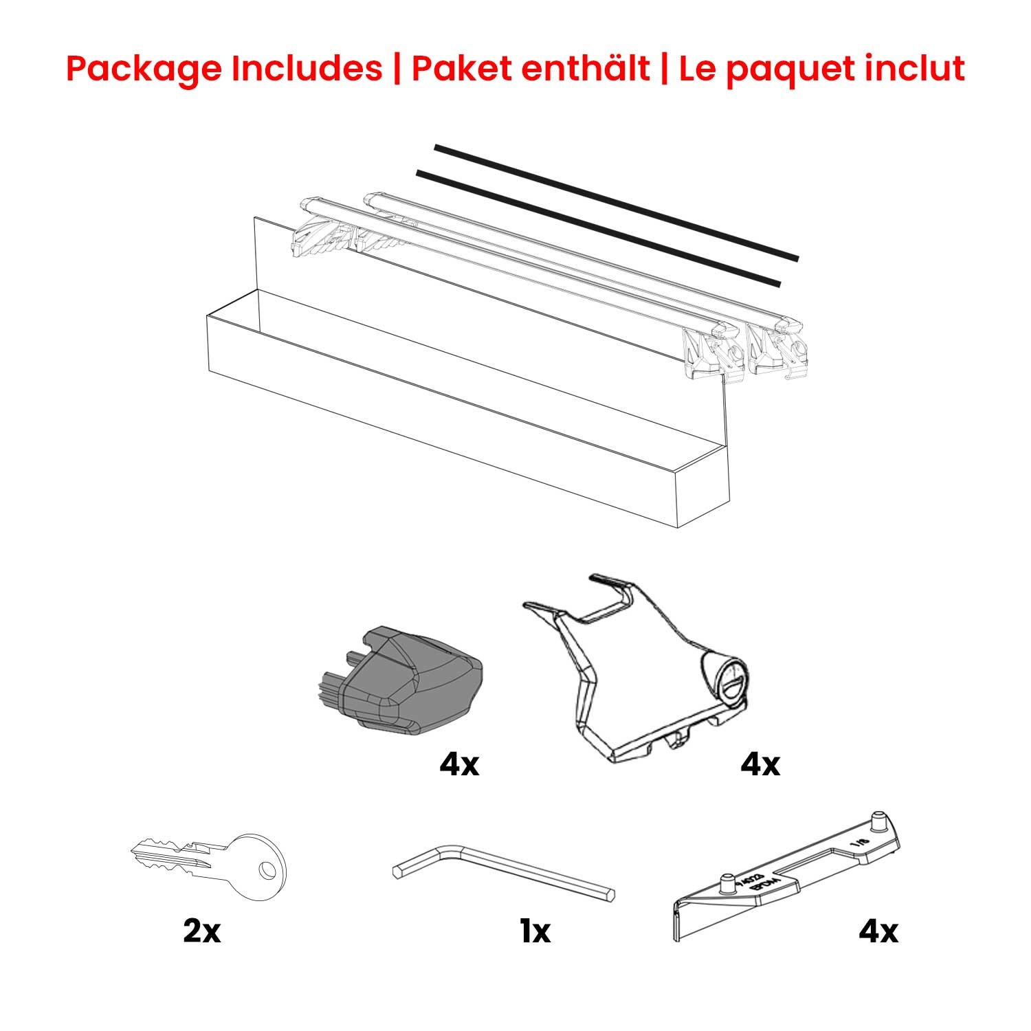 For Maserati Levante 17-24 OMAC Black Flush-Mounted Roof Rails Cross Bars