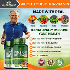 Whole Food Multivitamin for Men - Natural Multi Vitamins, Minerals, Organic E...