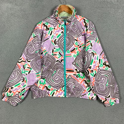 Sergio Tacchini, Vintage Sergio Tacchini Windbreaker Jacket Women's 11 Allover Print Zip Up Lined