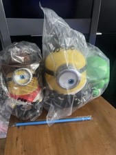 Cubo de palomitas de maíz Minions & Monsters con taza de vaquero Cinemark se envía ahora sellado nuevo