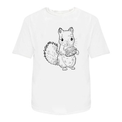 'Baby Squirrel With Nut' Unisex T-Shirt -  100% Cotton (S-XXL) (TA058019)