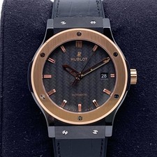 Hublot Classic Fusion Ceramic King 542.CO.1780.RX 18K Rose Gold Black Dial Watch