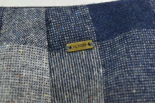 TOMMY HILFIGER Women`s Short Skirt Woolen Blue Grey Checked size UK 10 NEW - Picture 4 of 8