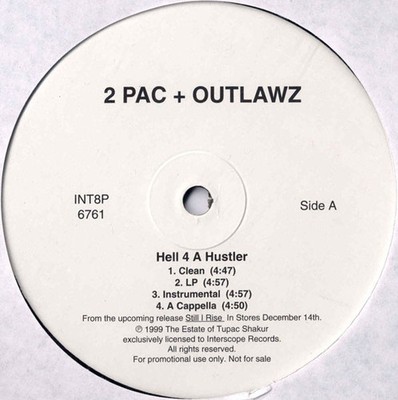 2Pac + The Outlawz - Hell 4 A Hustler / Homeboyz (12'', Promo)