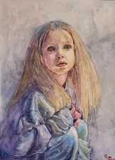 Emotion, Original  Watercolor painting, Portrait,Contemporary, Size 11"x15"