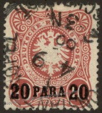 Germany 1884 Turkey Mi2 10Pfg 20 Para Constantinople 1 Used 105460