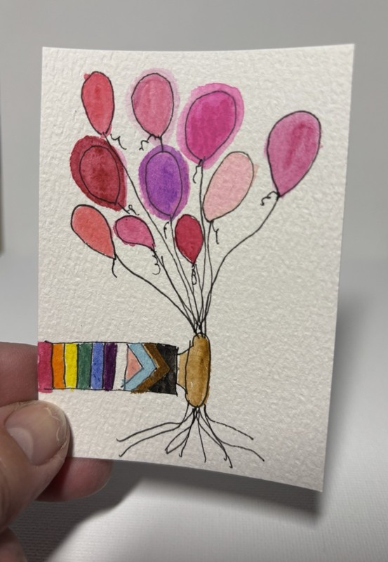 ACEO Pride Balloons LGBTQIA2S+ Original Hand Painted by TheArtsyDispatcher
