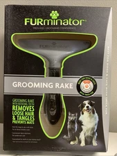 FURminator Daily Grooming Rake w/Rotating Teeth Dogs & Cats w/Thick Fur, NEW